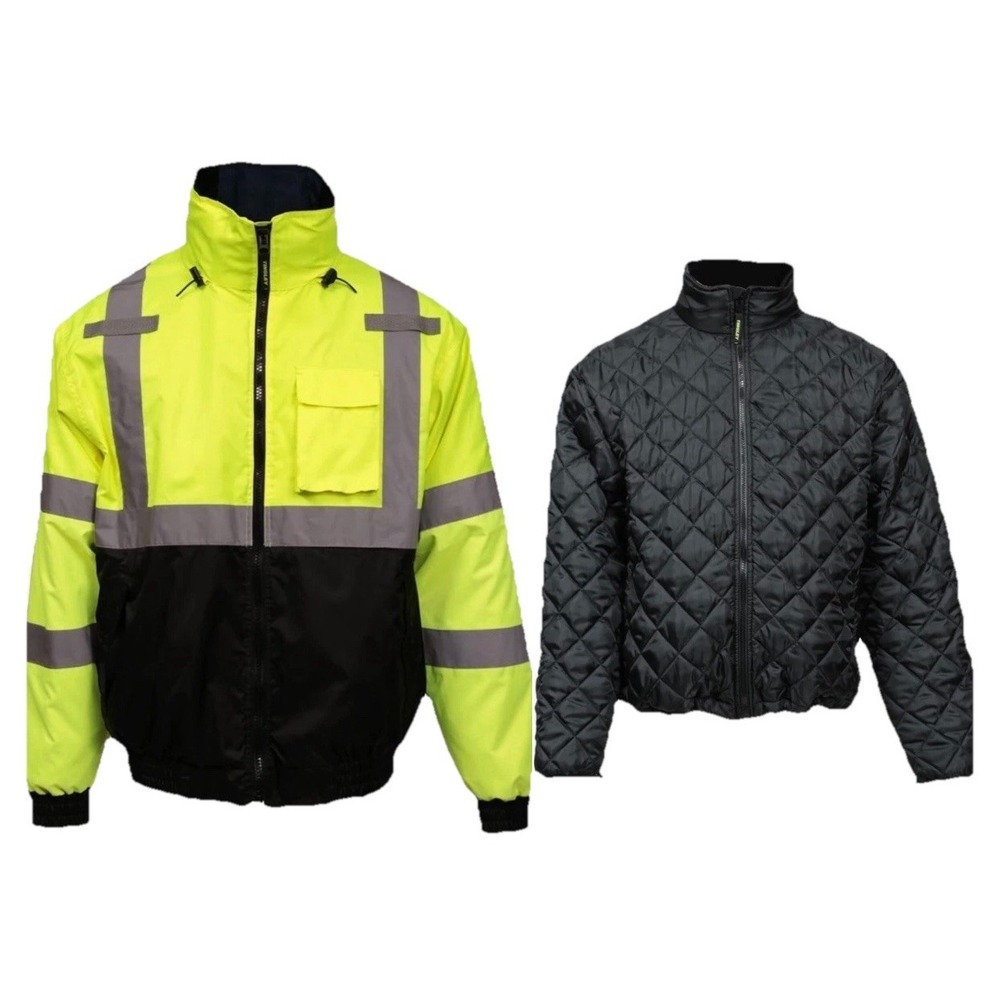 2‎ in 1 TINGLEY Insulated Safety Bomber Jacket 3.1 ROAD WORK HIGH VISIBILITY 2XL